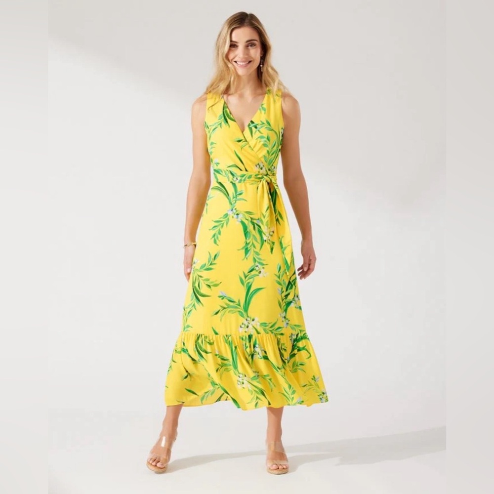 Tommy Bahama Yellow and Green Maxi Dress